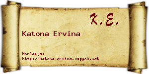 Katona Ervina névjegykártya